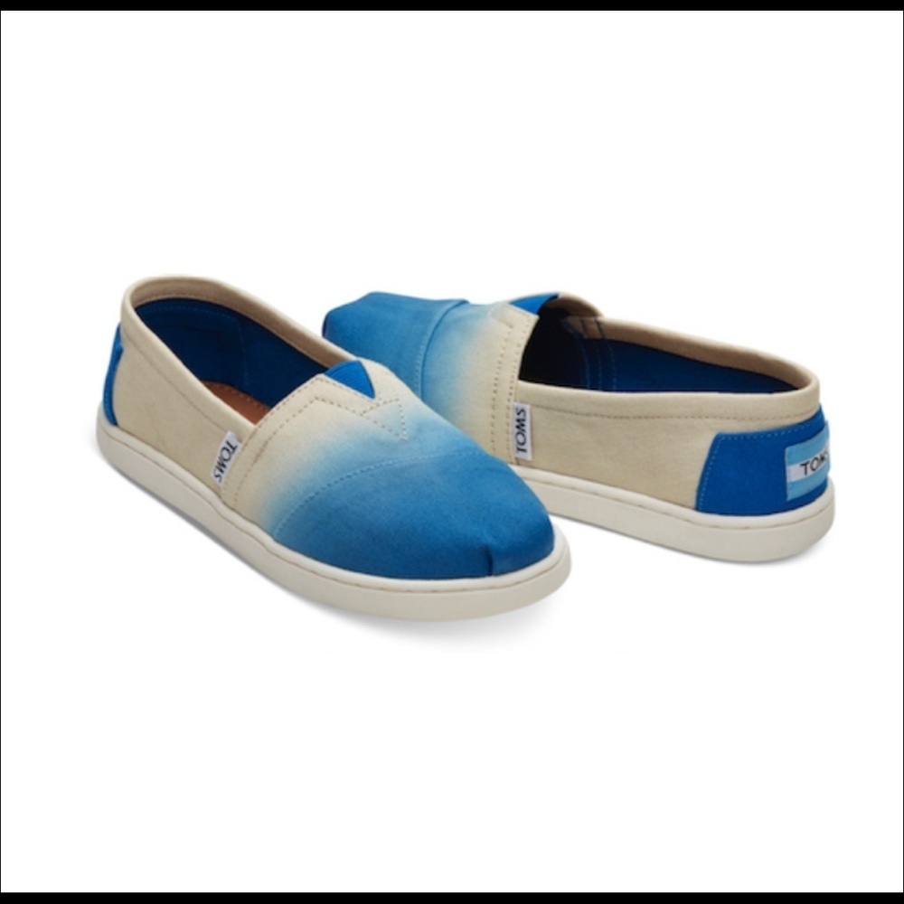 Youth Toms Classic Cobolt Dip Dye Slip On Shoes Size 1 US! - Picture 2 of 10
